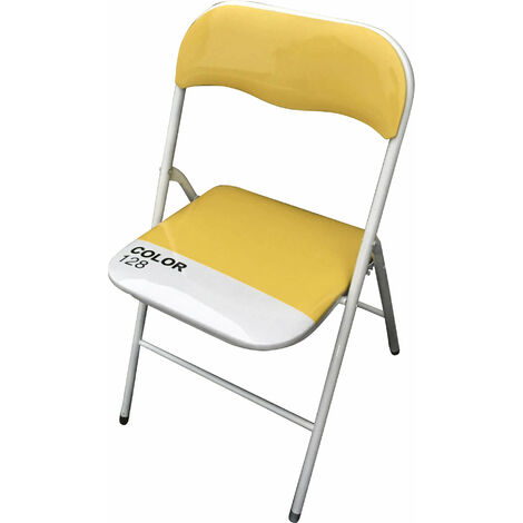 Set Di 6 Sedie Slim Pieghevoli Gialle Color 128 Con Comoda Imbottitura Nella Seduta Per Ospiti, Ufficio, Casa, Campeggio