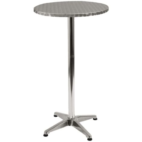 Tavolo Tondo Pieghevole Reclinabile Bar Alluminio 60xh110 Tavolino - Fraschetti
