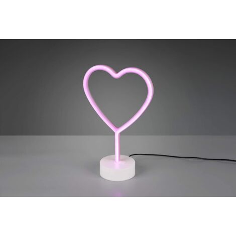 Trio Lighting Italia Heart Lampada Da Tavolo Led 1,8w In Plastica Colore Bianco Con Interruttore On/off R55210101