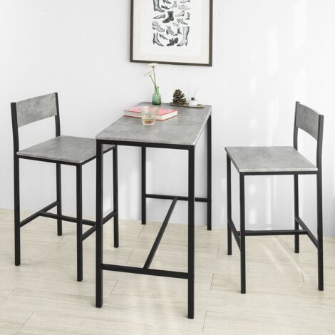 SoBuy Sgabello Alto Sgabello Bar Sgabelli Bar Legno 2 Pezzi Grigio FST53-HGX2