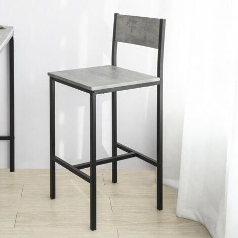 SoBuy Sgabello Alto Sgabello Bar Sgabelli Bar Legno 2 Pezzi Grigio FST53-HGX2