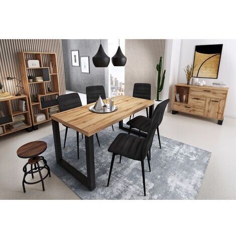 Skraut Home - Credenza Buffet/sala Da Pranzo, Arredamento Ausiliario Buffet LOFT 1 Porta, 3 Cassetti, Tutti In Colore Rovere Rustico. Misure: 120x40x86cm.