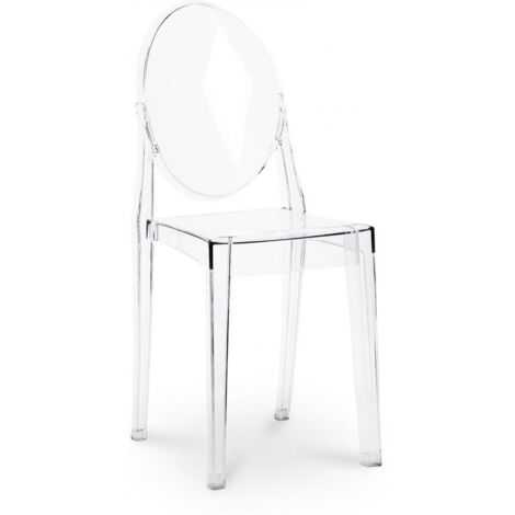 Sedia Da Pranzo Victoria Queen Design Transparente Trasparente - PC, PPa