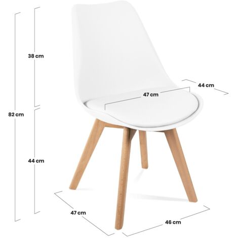 Sedie Da Pranzo Bianche, Design Nordico, Sedie Tulip Per Soggiorno, Salotto, Ufficio O Terrazza, Schienale Ergonomico, Seduta Imbottita E Gambe In Legno, Stile Scandinavo, Bianco, Set Di 4 Sedie
