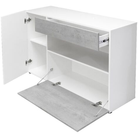 CREDENZA JOHNNY BIANCO E CEMENTO