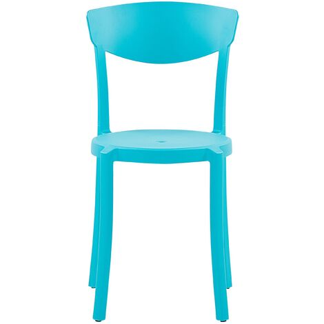 Set Di 6 Sedie Moderne Da Esterno E Interno In Plastica Blu Vieste