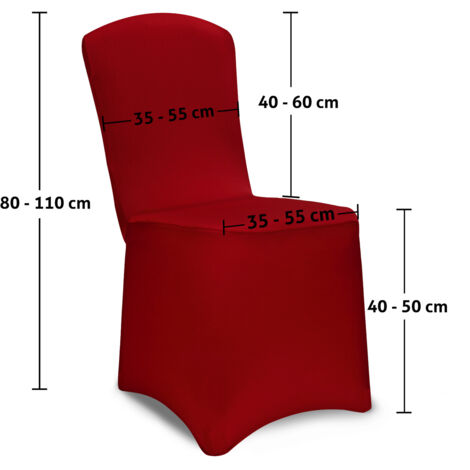 6x Coprisedie Eleganti Elasticizzati Per Matrimoni Feste Eventi Rosso Bordeaux