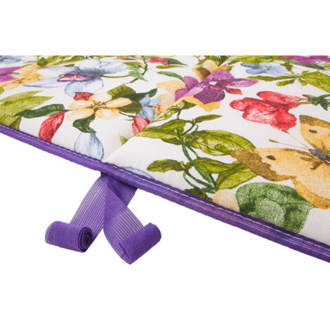 Cuscino Sdraio Morbido Copri Seduta Lettino Prendisole Mare Pieghevole 100% Made In Italy Floreale - Viola