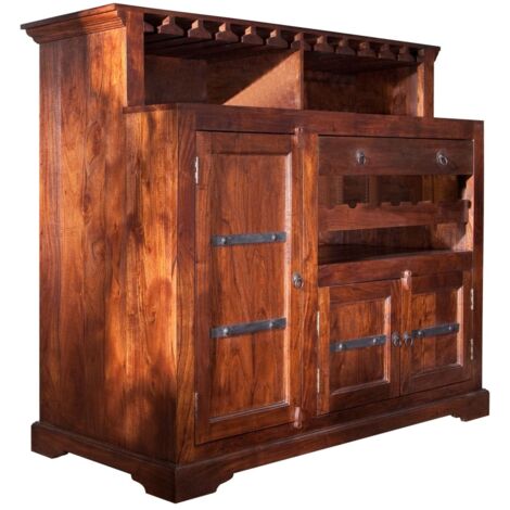 OXFORD 903 Mobile Bar In Legno Di Acacia - Laccato / Nougat 140x66x125