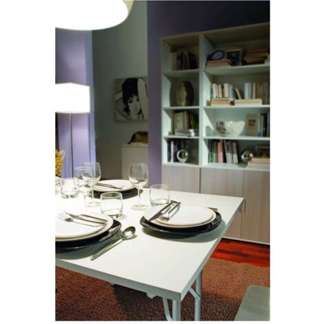 Tavolo Da Pranzo 125x80cm Gambe Pieghevoli Multiuso Catering Butterfly