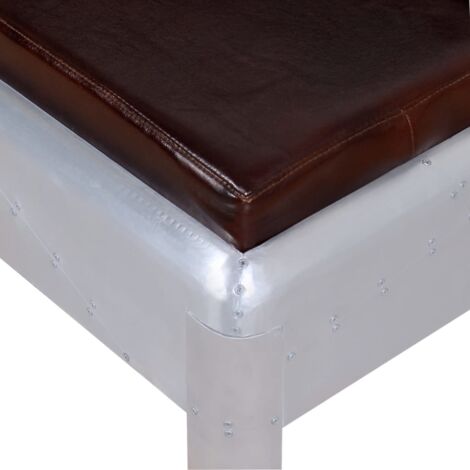 Panca Aviatore In Vera Pelle 160x32x45 Cm VidaXL