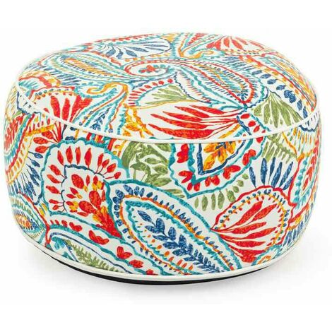 Pouf Da Giardino Gonfiabile Esterno Poltrona Bizzotto In Tessuto PVC Ø 53 Cm - Fantasia: Azzorre