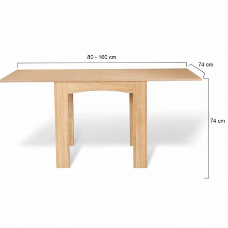 Tavolo Da Pranzo Allungabile DONA Per 6-8 Persone Faggio 80-160 Cm