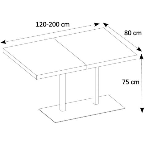 Tavolo Da Salotto 120x80 Cm Allungabile A 200 Cm Colore Bianco Opaco Bianco