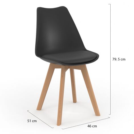 Set Di 6 Sedie SARA Nere Per Sala Da Pranzo