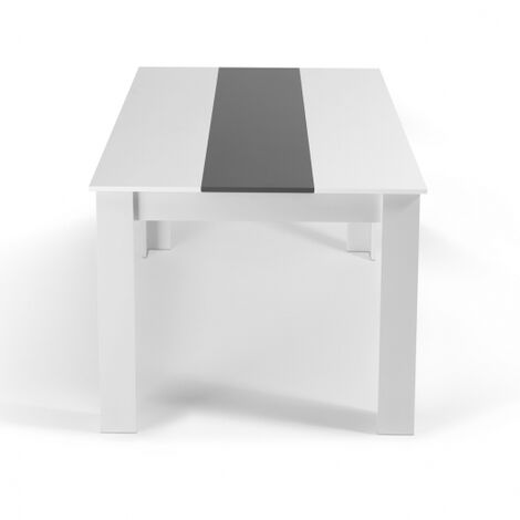 Tavolo Da Pranzo GEORGIA 6 Persone Bianco E Grigio 140 CM