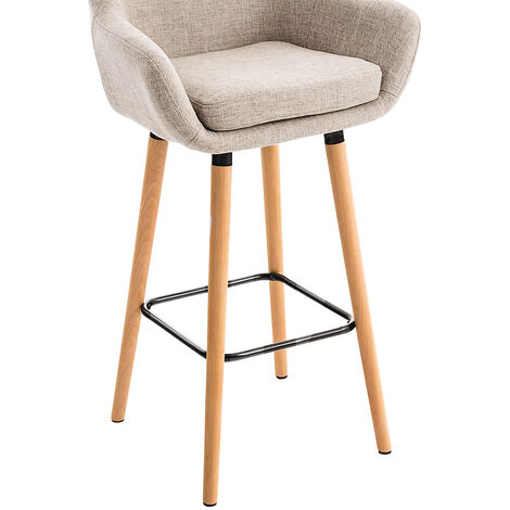 Sgabelli Bar X 2,Sedia Da Bar ,Sedie Da Cucina,Sgabello Lounge Con Schienale E Braccioli,Grant High Bar Chair,Beige