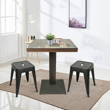 Tavolo Quadrato Con Gamba Centrale Per Bar Bistrot, Stile Di Pavimento Floreale Vintage 60 X 60 X 75cm