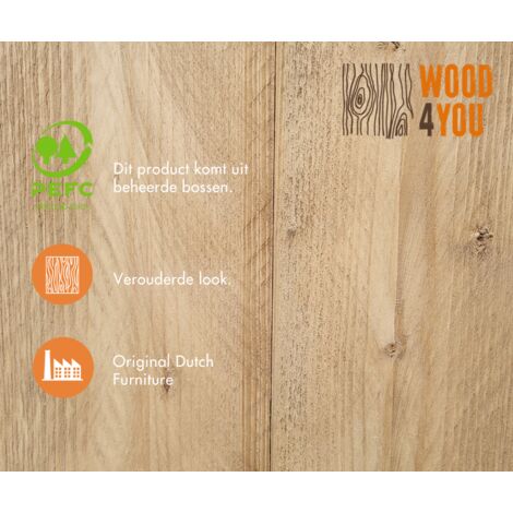 Wood4you - Tavolo Bar - Impalcatura In Legno Con Gamba A Colonna 108x108 Cm