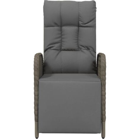 Sedie Reclinabili Da Esterno Con Cuscini 2 Pz Polyrattan Grigie VidaXL