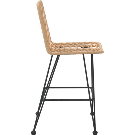 Sgabelli Da Bar 2 Pz 45x56x103,5 Cm Rattan PE E Acciaio VidaXL