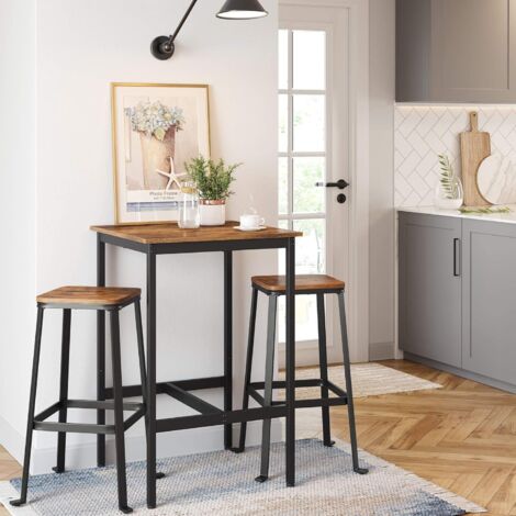 VASAGLE Tavolo Alto, Tavolo Da Bar Quadrato, Telaio In Acciaio Resistente,Assemblaggio Facile, Per Cucina Salotto, Stile Industriale, Marrone Vintage E Nero Da SONGMICS