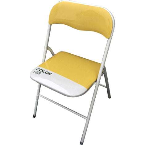  Set Di 6 Sedie Slim Pieghevoli Gialle Color 128 Con Comoda Imbottitura Nella Seduta Per Ospiti, Ufficio, Casa, Campeggio