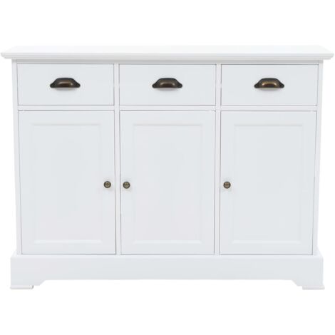  Credenza Con 3 Ante In MDF E Legno Di Pino 105x35x77,5 Cm VidaXL