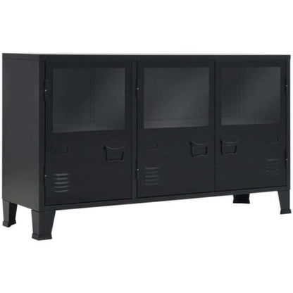  Credenza In Metallo In Stile Industriale 120x35x70 Cm Nera VidaXL