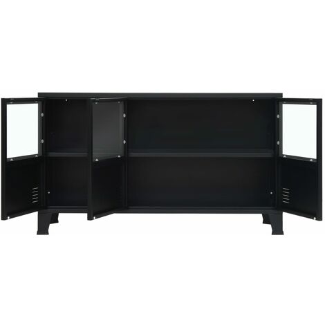  Credenza In Metallo In Stile Industriale 120x35x70 Cm Nera VidaXL