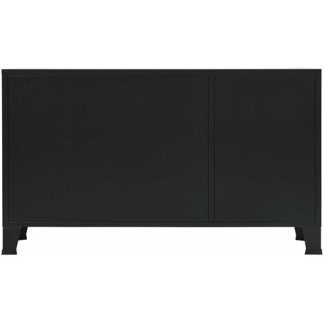  Credenza In Metallo In Stile Industriale 120x35x70 Cm Nera VidaXL