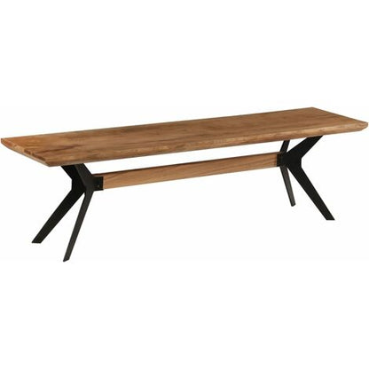  Panca Da Pranzo Legno Massello D'Acacia E Acciaio 160x40x45 Cm VidaXL