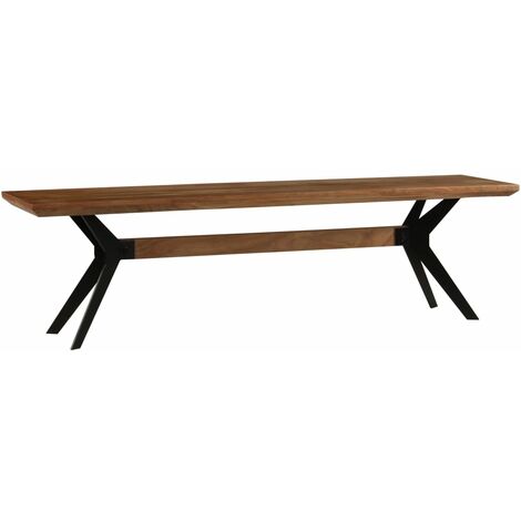  Panca Da Pranzo Legno Massello D'Acacia E Acciaio 160x40x45 Cm VidaXL