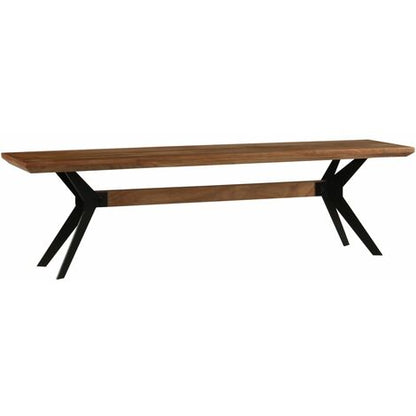  Panca Da Pranzo Legno Massello D'Acacia E Acciaio 160x40x45 Cm VidaXL