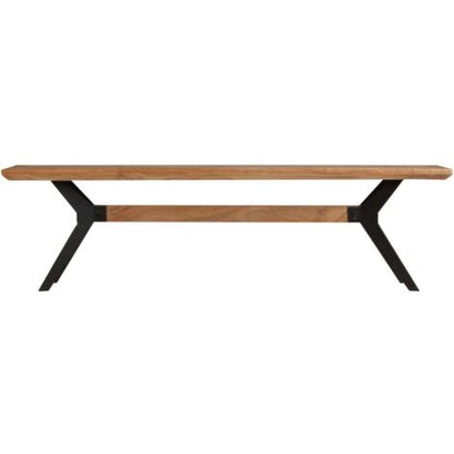  Panca Da Pranzo Legno Massello D'Acacia E Acciaio 160x40x45 Cm VidaXL