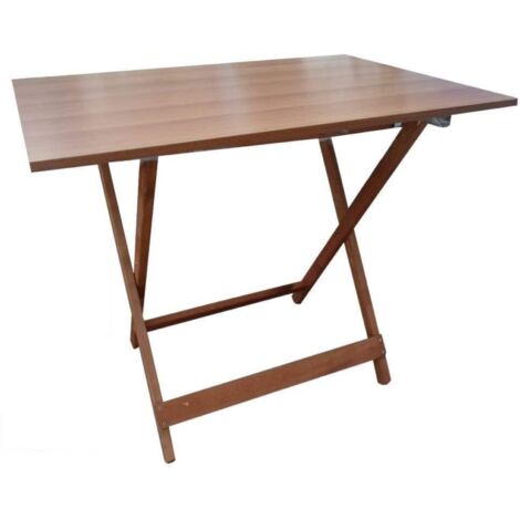  Tavolo Pieghevole Legno Piano In Formica Noce 60X87 Cm