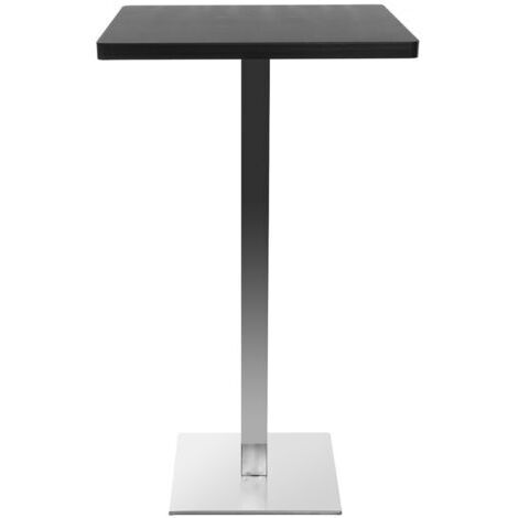  Tavolo Da Bar Design Quadrato Nero Piede Centrale JORY