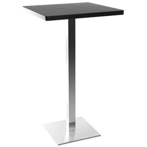  Tavolo Da Bar Design Quadrato Nero Piede Centrale JORY