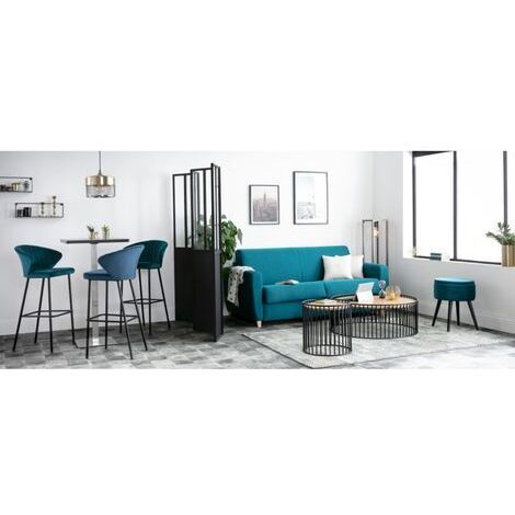  Tavolo Da Bar Design Quadrato Nero Piede Centrale JORY