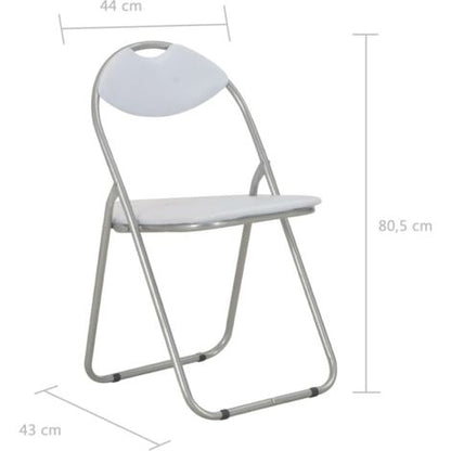  Sedie Da Pranzo Pieghevoli 2 Pz Bianche In Similpelle VidaXL
