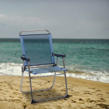  Sedia Pieghevole Da Spiaggia Solenny Schienale Alto Azzurro