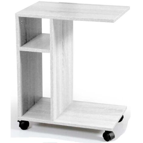  Mobile Bianco Da Divano Portariviste Tavolino 45x30x56