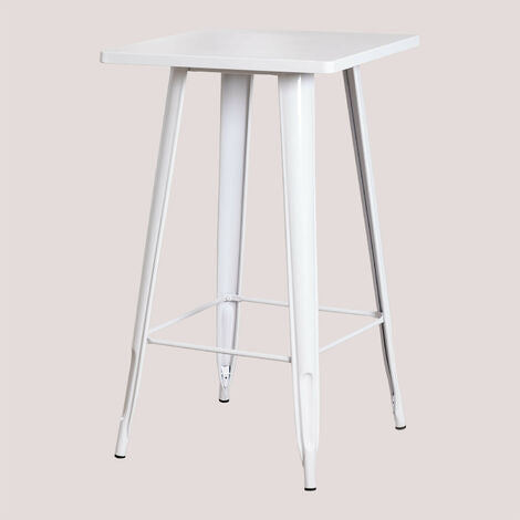  SKLUM Tavolo Alto Quadrato In Acciaio (60x60 Cm) LIX Bianco