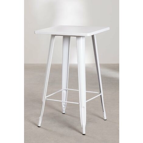  SKLUM Tavolo Alto Quadrato In Acciaio (60x60 Cm) LIX Bianco