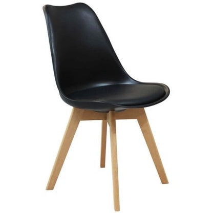  Set Di 4 Sedie Di Design Moderne In Polipropilene Nero E Legno Massello Di Faggio Per Sala Da Pranzo Locale Bar Ristorante