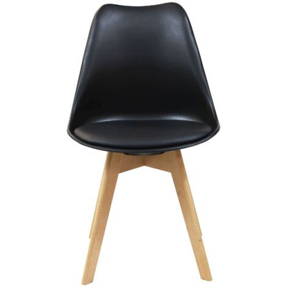  Set Di 4 Sedie Di Design Moderne In Polipropilene Nero E Legno Massello Di Faggio Per Sala Da Pranzo Locale Bar Ristorante