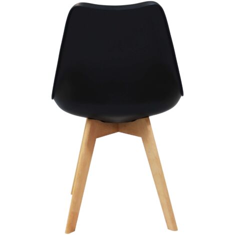  Set Di 4 Sedie Di Design Moderne In Polipropilene Nero E Legno Massello Di Faggio Per Sala Da Pranzo Locale Bar Ristorante