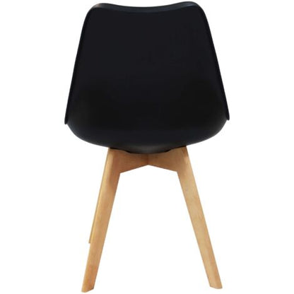  Set Di 4 Sedie Di Design Moderne In Polipropilene Nero E Legno Massello Di Faggio Per Sala Da Pranzo Locale Bar Ristorante