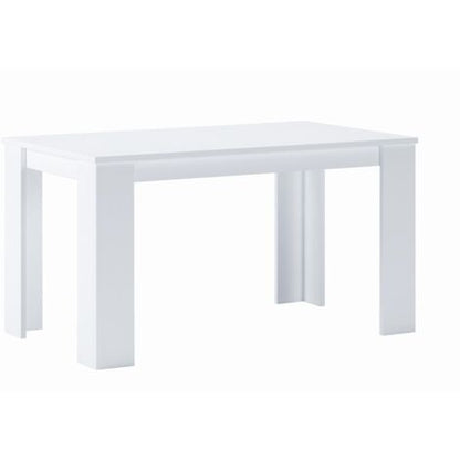  Skraut Home - Tavolo Consolle Da Pranzo E Soggiorno, Rettangolare Da 140 Cm, Bianco Opaco: Tavolo Da Pranzo 140 Cm, Bianco Opaco, Misure: 80 Larghezza X 138 Lunghezza 75 Cm Altezza Fino A 6 Persone