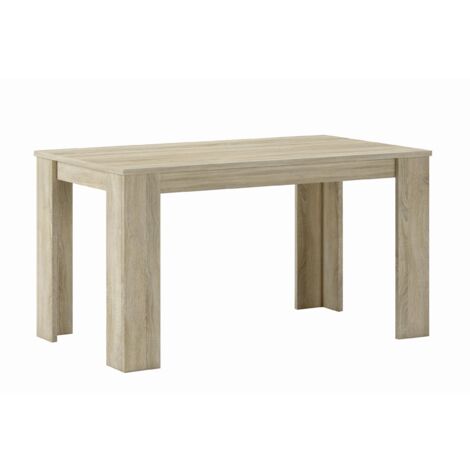  Skraut Home - Tavolo Consolle Da Pranzo E Soggiorno, Rettangolare, Da 140 Cm, Colore Rovere Chiaro, Misure: 80 Larghezza X 138 Lunghezza 75 Cm Altezza Fino A 6 Persone